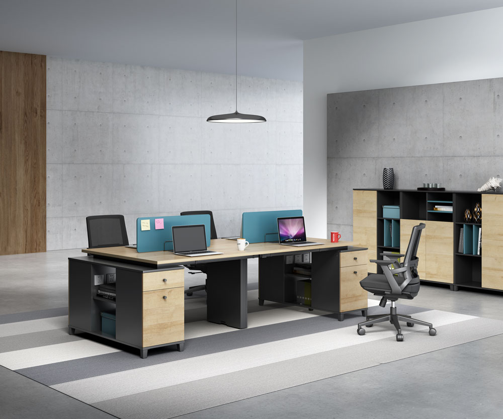 Modern style 4-person workstation   T-WB2812/ T-WB2412
