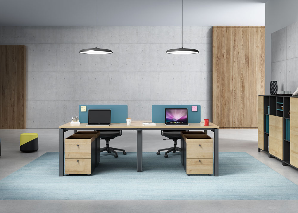 Modern style 4-person workstation  T-WC2412