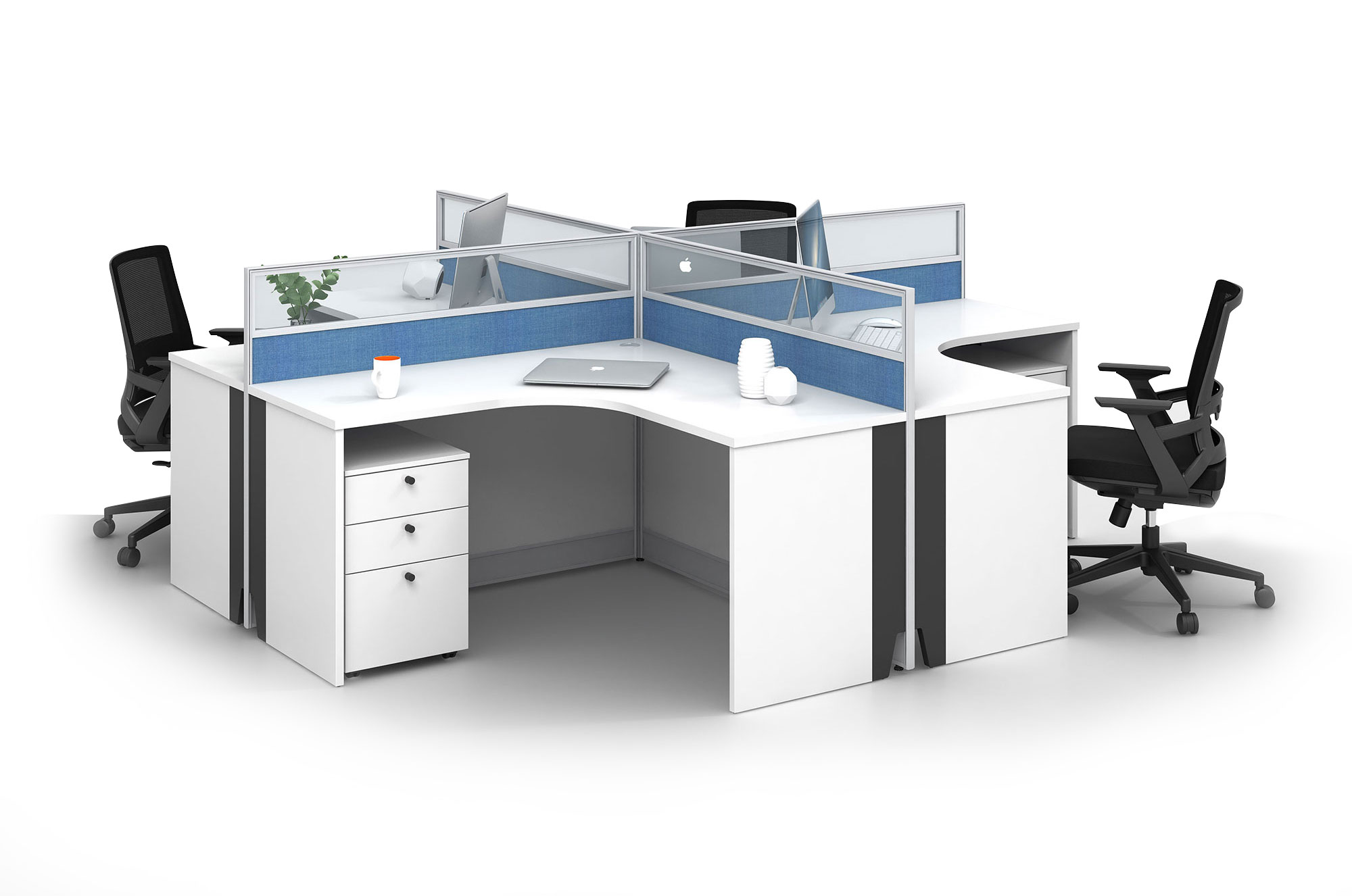 Modern style 4-person workstation Partition V-WC2828C
