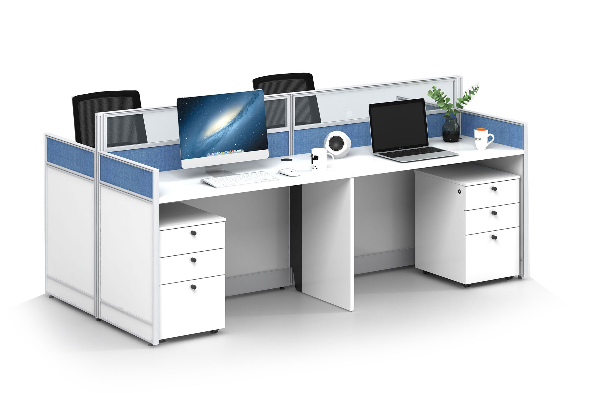 Modern style 4-person workstation Partition V-WD2412