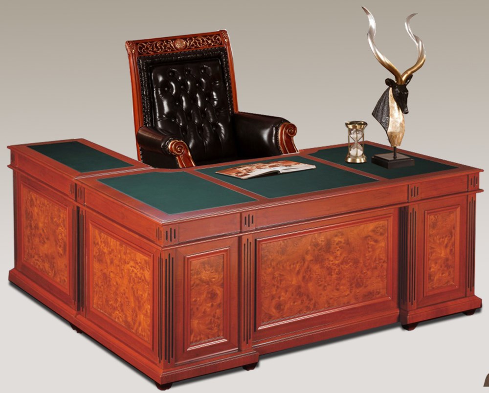 Antique office table with 1 fixed pedestal   SZ-2450